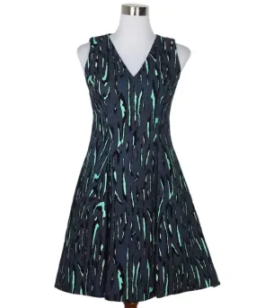 Proenza Schouler Navy & Green Print Dress sz 4