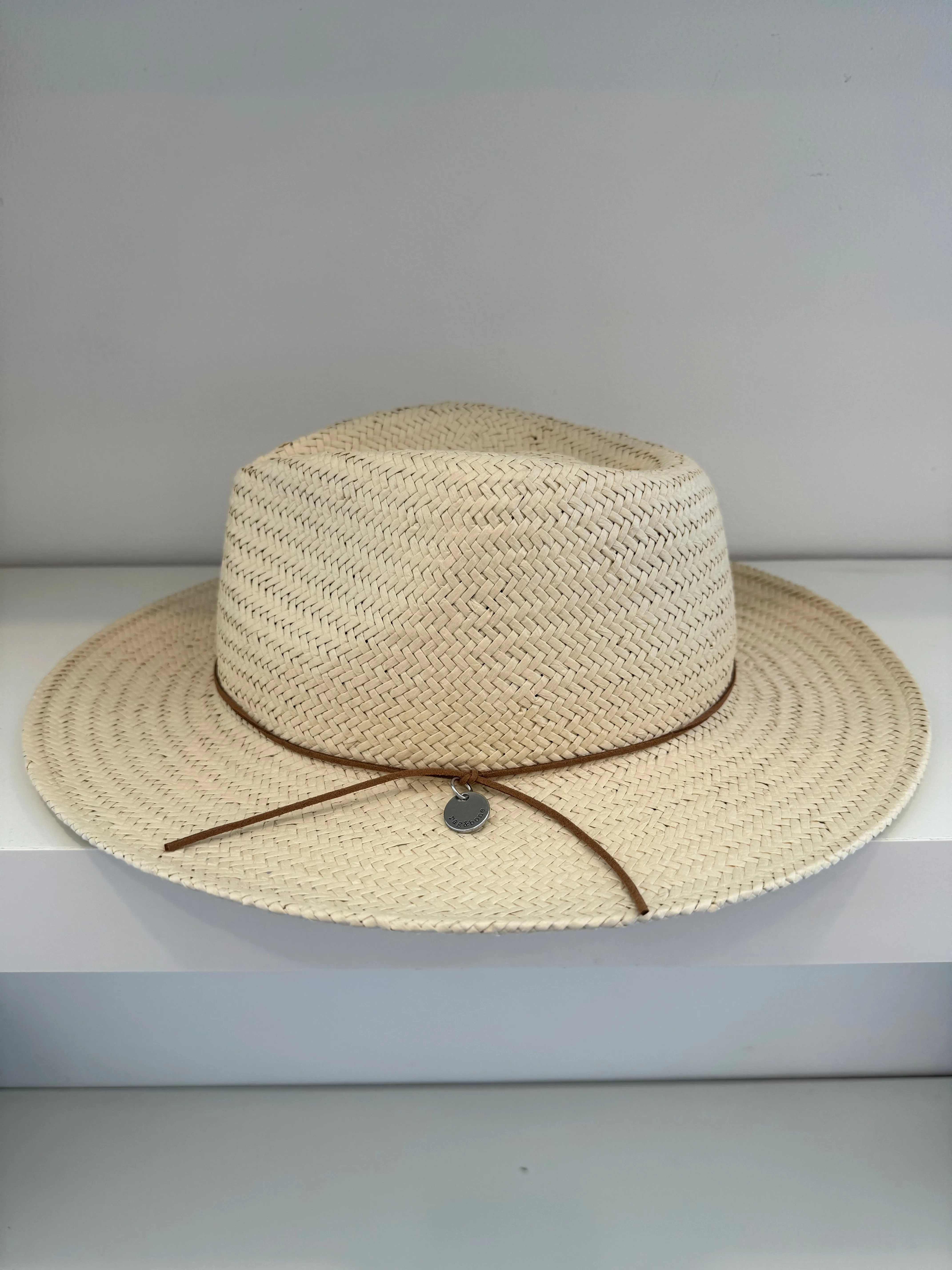 RAG AND BONE NATURAL BROWN PACKABLE STRAW FEDORA