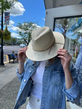 RAG AND BONE NATURAL BROWN PACKABLE STRAW FEDORA