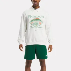 Reebok Apparel Men Classics Court Sport Crew Sweatshirt CHALK