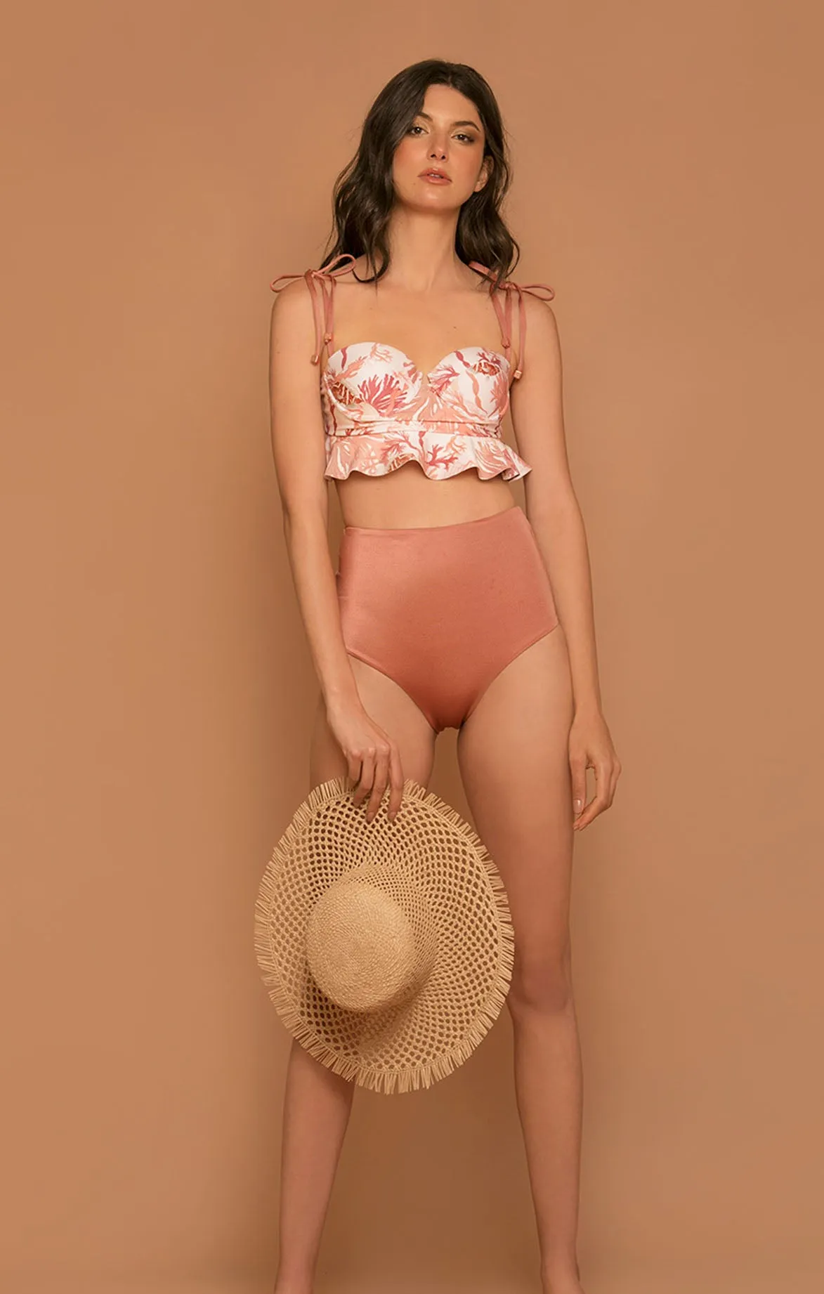 Rose Coral Bandeau Bikini Top