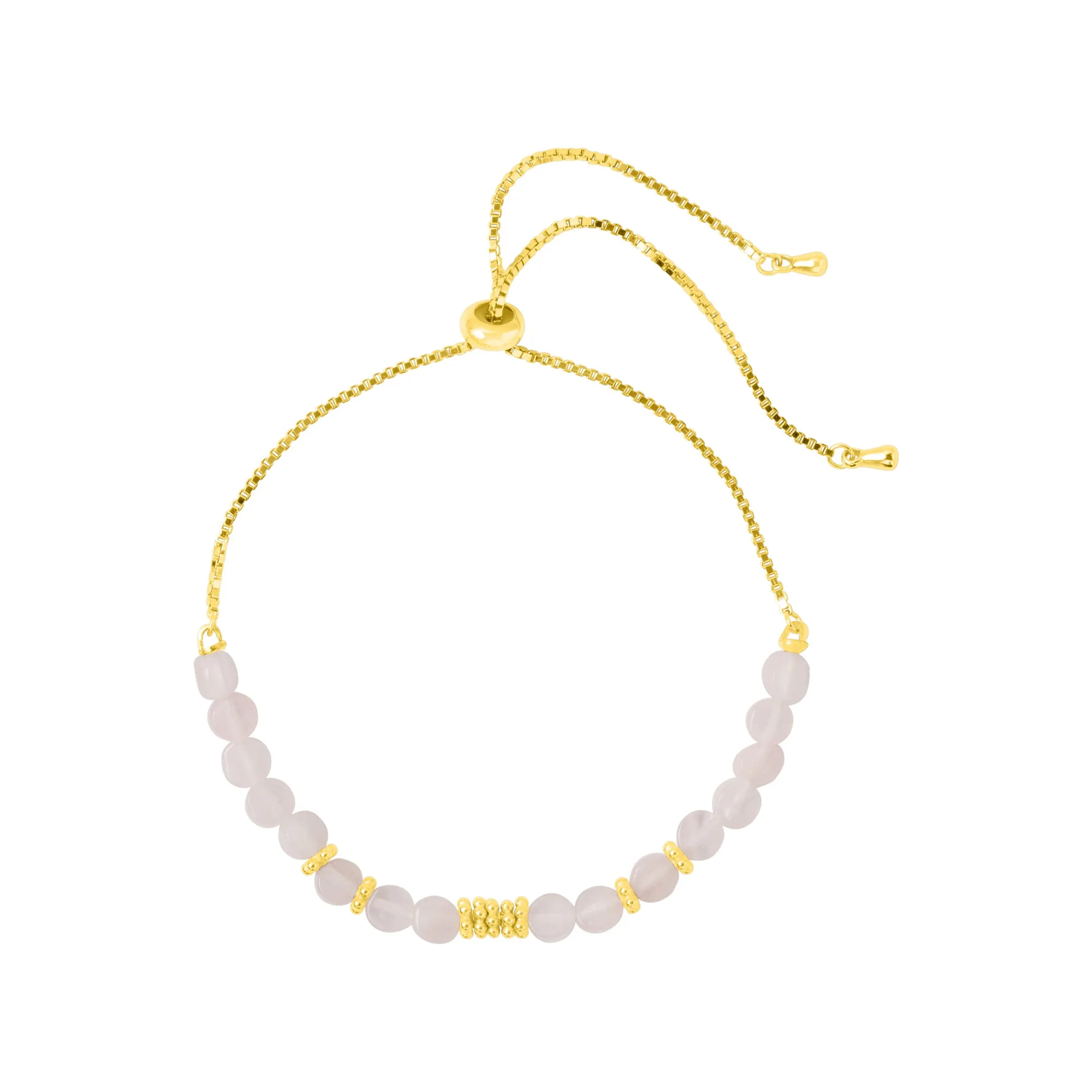 ROSE QUARTZ KISMET BRACELET GOLD