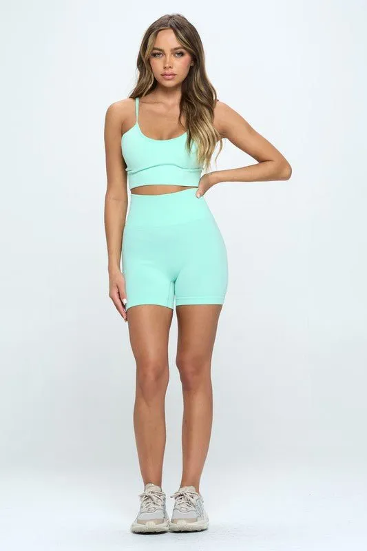 Seamless Top And Biker Shorts Set