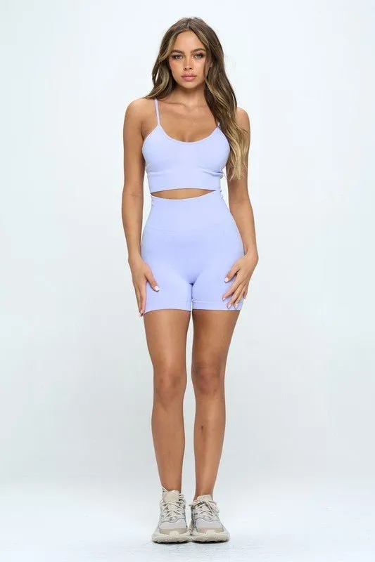 Seamless Top And Biker Shorts Set