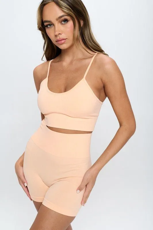 Seamless Top And Biker Shorts Set