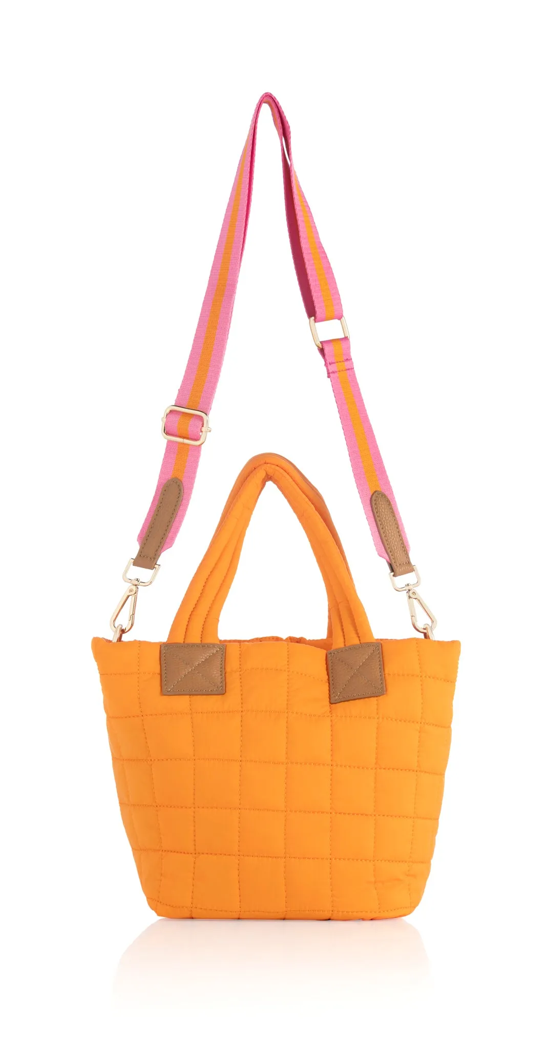 Shiraleah Ezra Quilted Nylon Mini Tote Cross-Body, Orange