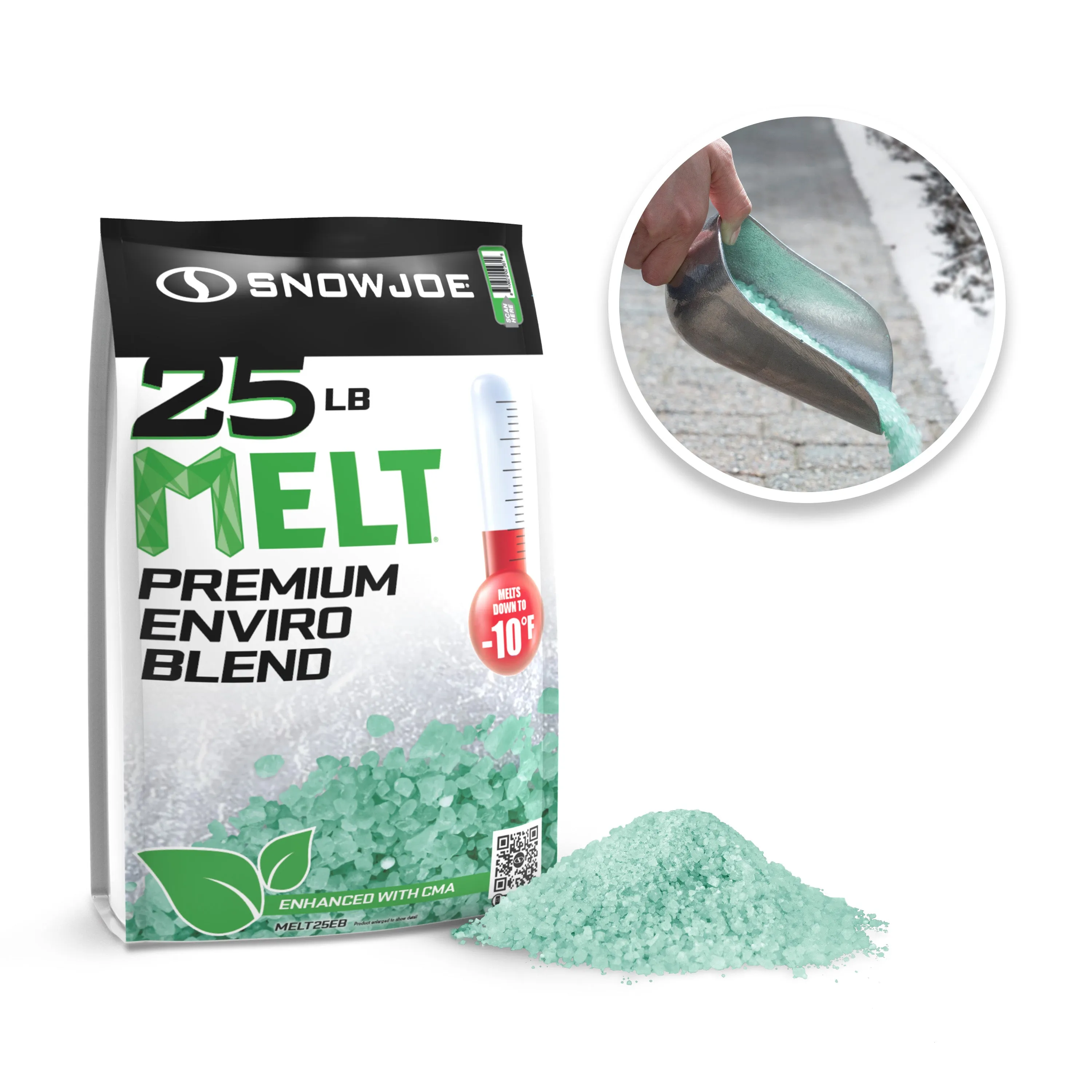 Snow Joe MELT25EB Premium Enviro Blend Ice Melter w/ CMA | 25-Lbs.