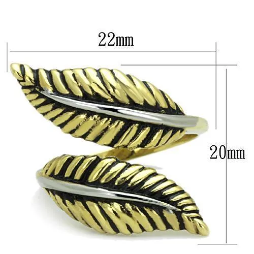 TK1707 Two-Tone IP Gold (Ion Plating) Stainless Steel Ring with Epoxy in Jet