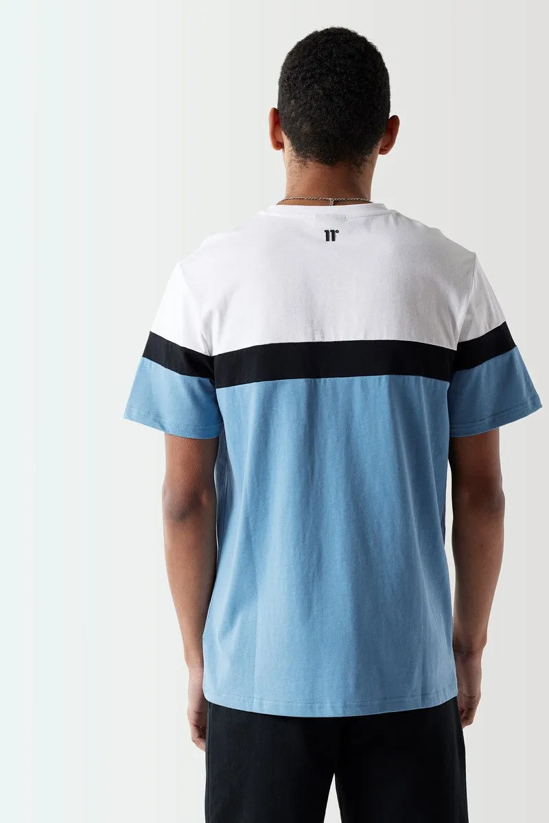 Triple Panel T-Shirt - Shadow Blue / White / Black