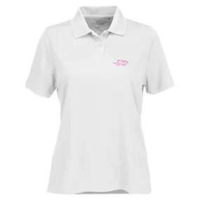 Two Button Mesh Polo - White