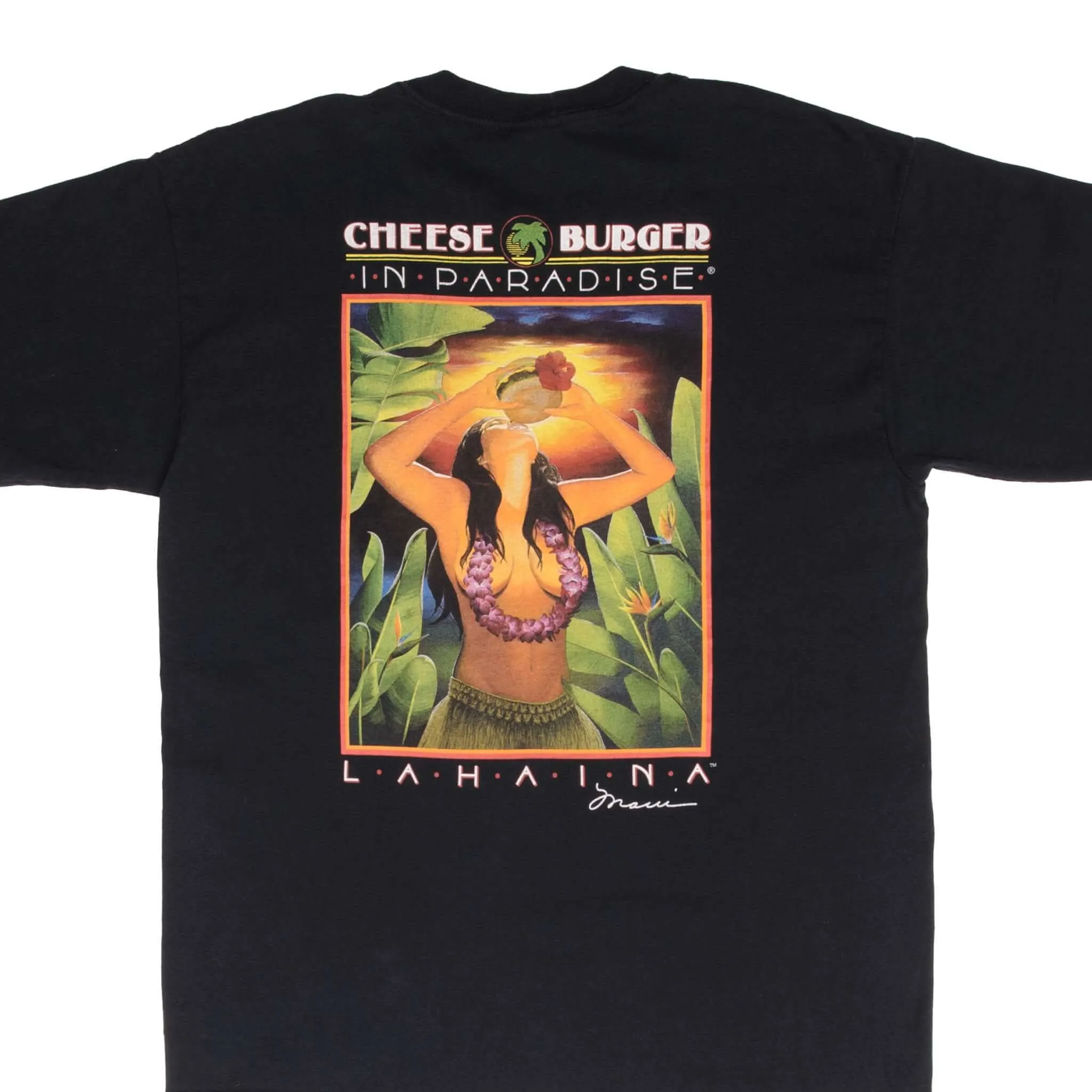 VINTAGE CHEESE BURGER IN PARADISE MAUI LAHAINA 2000S HAWAII TEE SHIRT SIZE LARGE