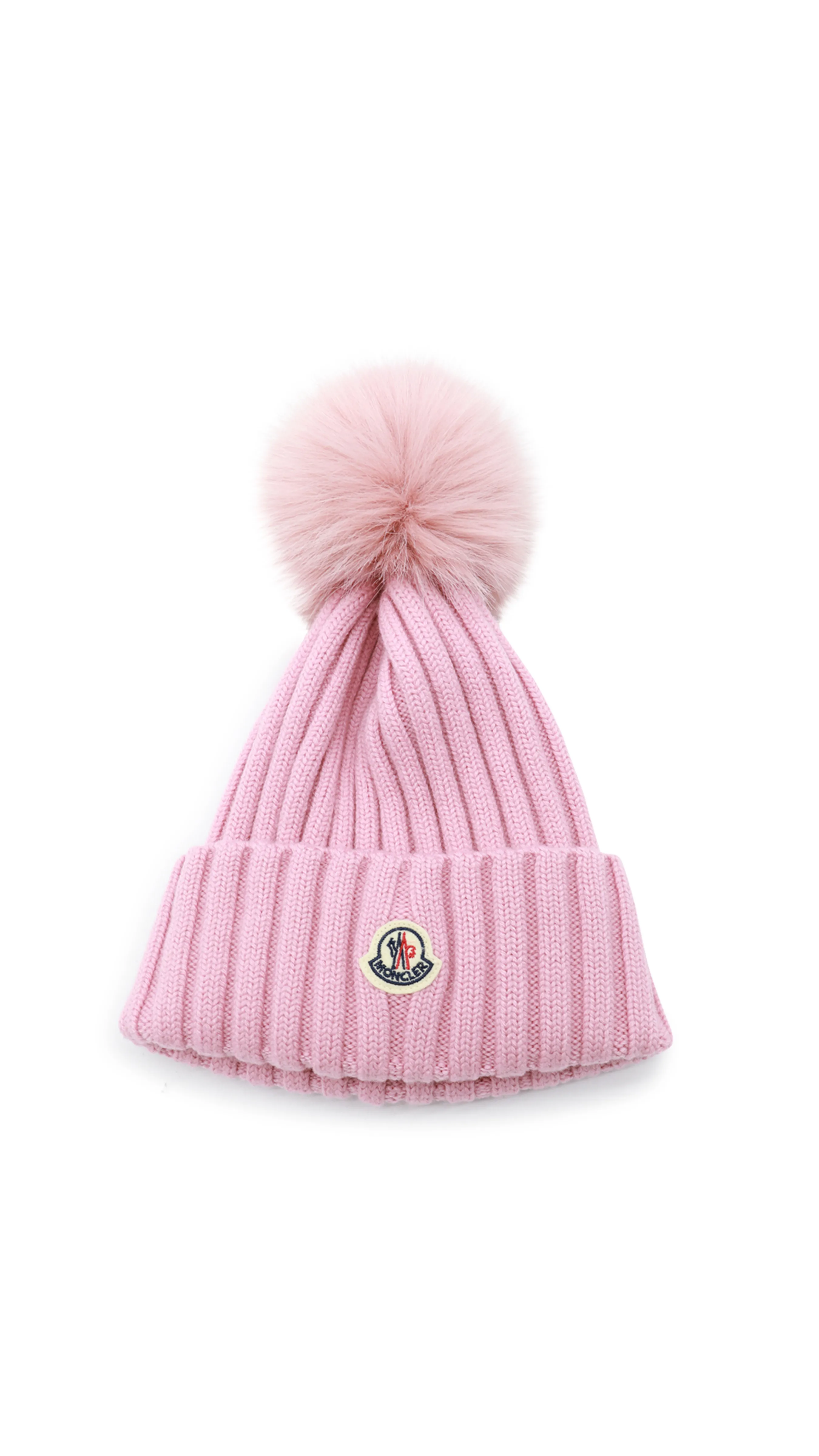 Wool Beanie with Pom Pom - Pink