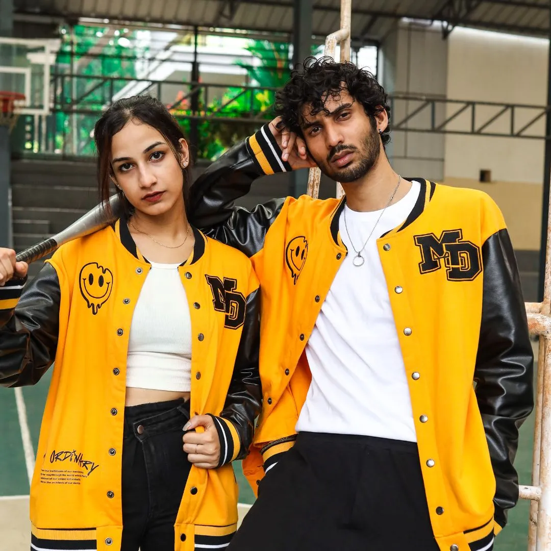 Yellow Varsity Jacket - Leatherette